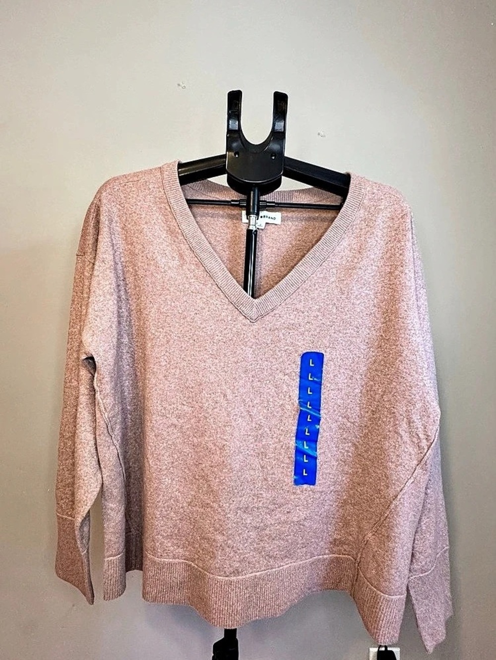 Lucky Brand Women’s Pink V-Neck Sweater Size Large Soft Knit Pullover NWT